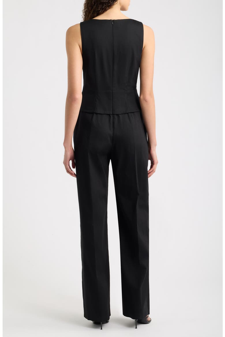 Matias Sleeveless Stretch Cotton Jumpsuit, Alternate, color, BLACK