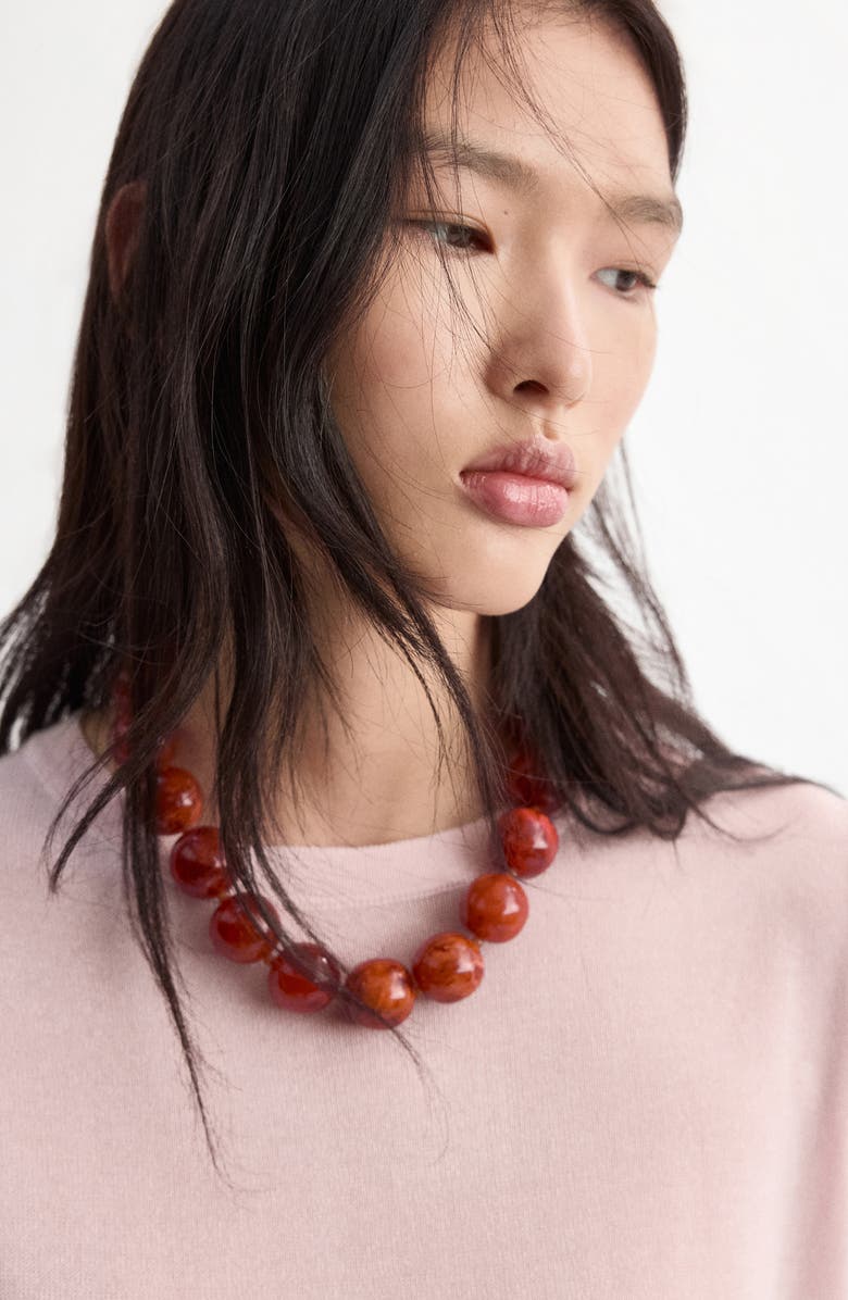 MANGO Short Sleeve Sweater, Alternate, color, Pastel Pink