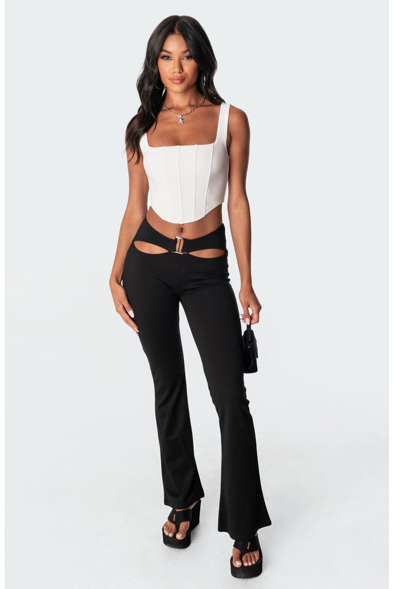 Isla Corset Crop Top, Alternate, color, WHITE