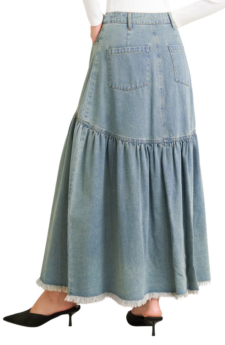 FREEMARKET Denim Maxi Skirt, Alternate, color, Medium Indigo