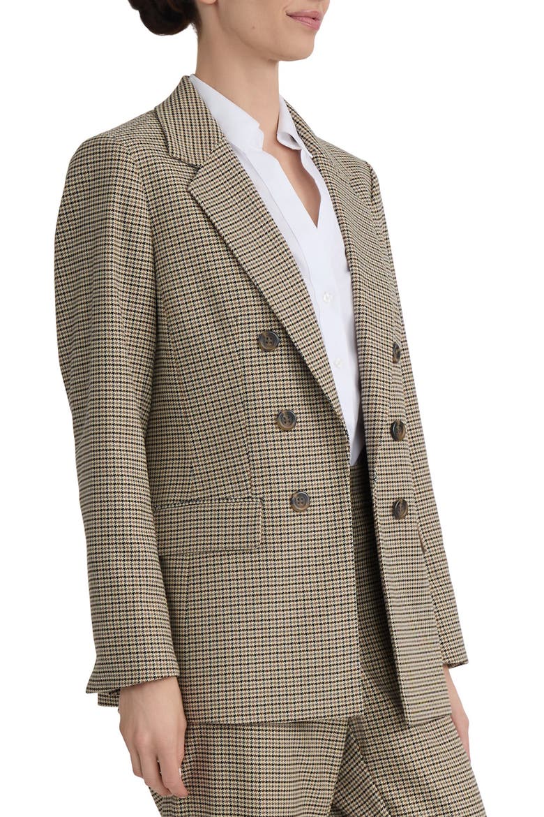 Houndstooth Longline Blazer, Alternate, color, NATURAL CAMEL MULTI