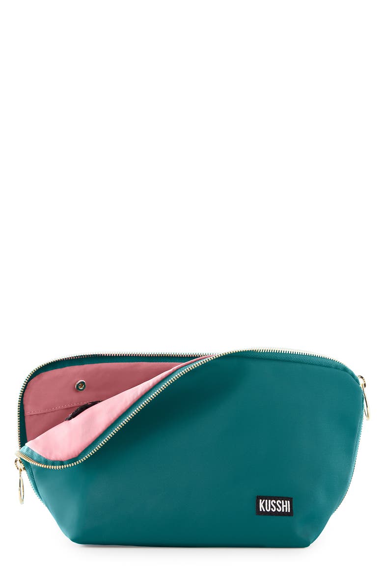 Signature Makeup Bag, Main, color, JADE/ BLUSH