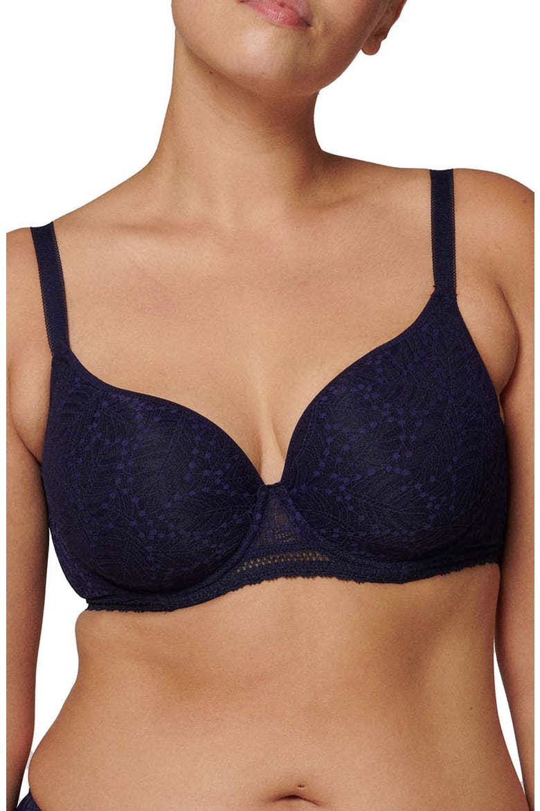 Comete Underwire 3D Plunge Bra, Main, color, MIDNIGHT