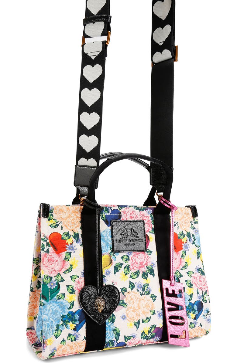 Kurt Geiger London Southbank Floral Canvas Tote, Alternate, color, Charcoal