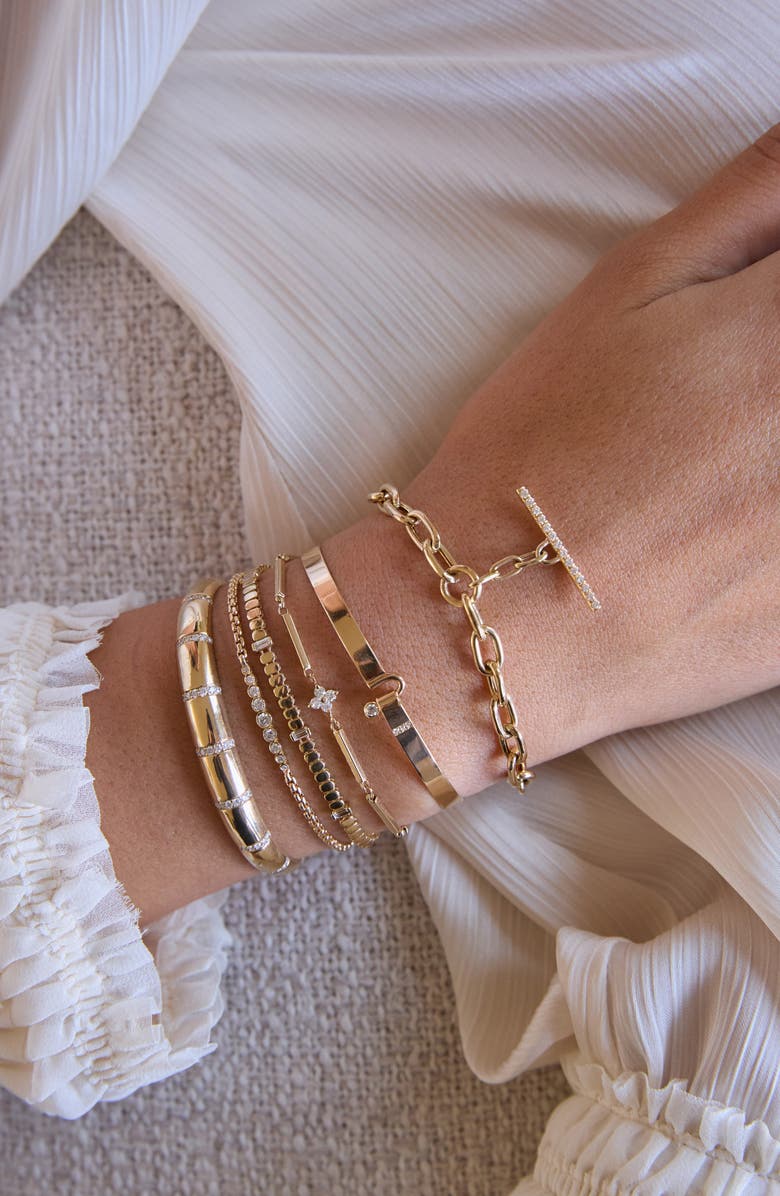 Zoë Chicco 14K Gold Graduated Bezel Diamond Bracelet, Alternate, color, 14K Yellow Gold