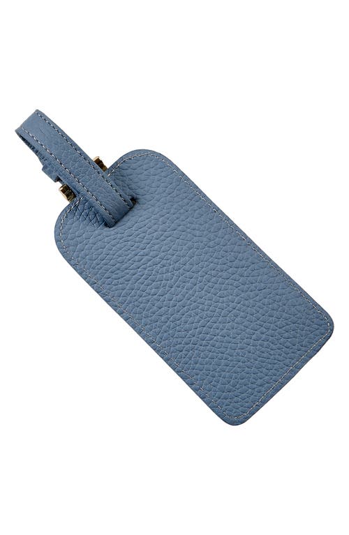 Graphic Image Leather Luggage Tag In Blue