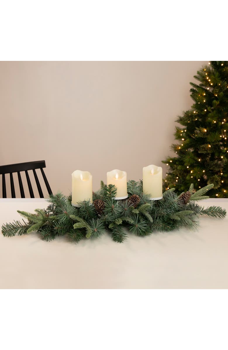 Northlight 32" Artificial Mixed Pine and Pine Cones Christmas Candle Holder Centerpiece, Alternate, color,