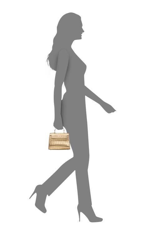 Nina Gemini Croc Embossed Clutch In Gold