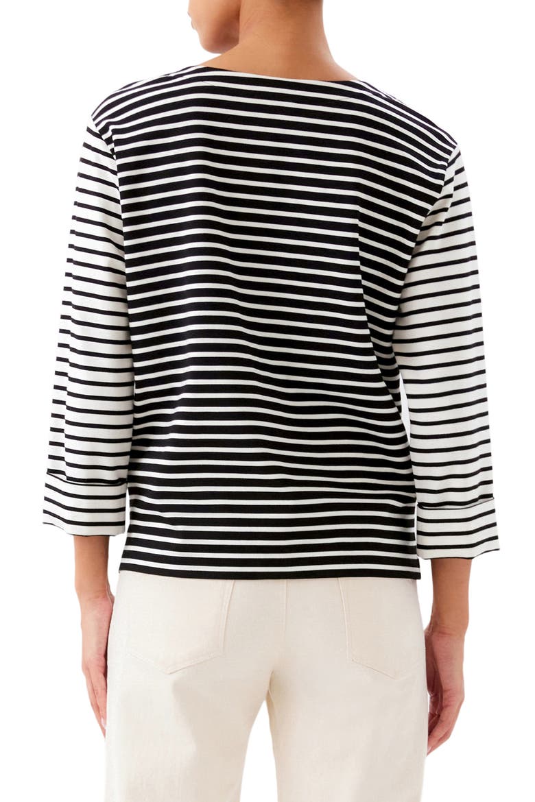 Contrast Stripe T-Shirt, Alternate, color, BLACK/ IVORY