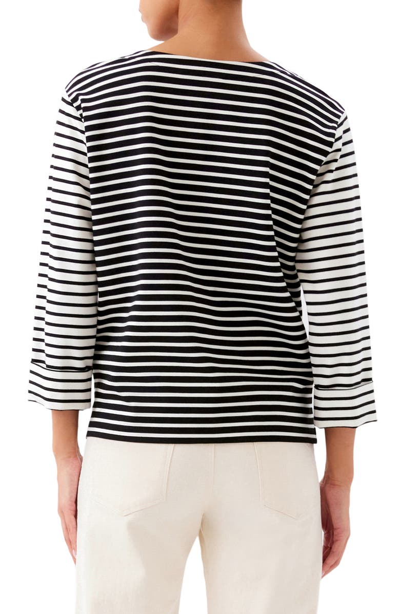 Karen Kane Contrast Stripe T-Shirt, Alternate, color, Black/ Ivory