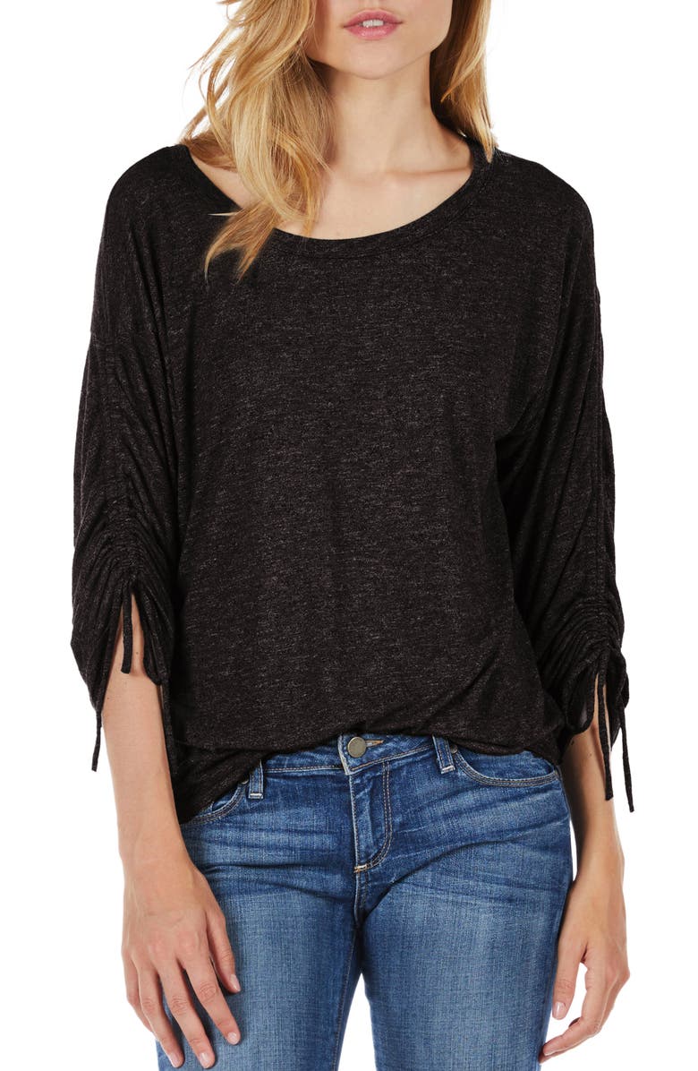 Michael Stars Ruched Sleeve Tee, Main, color,