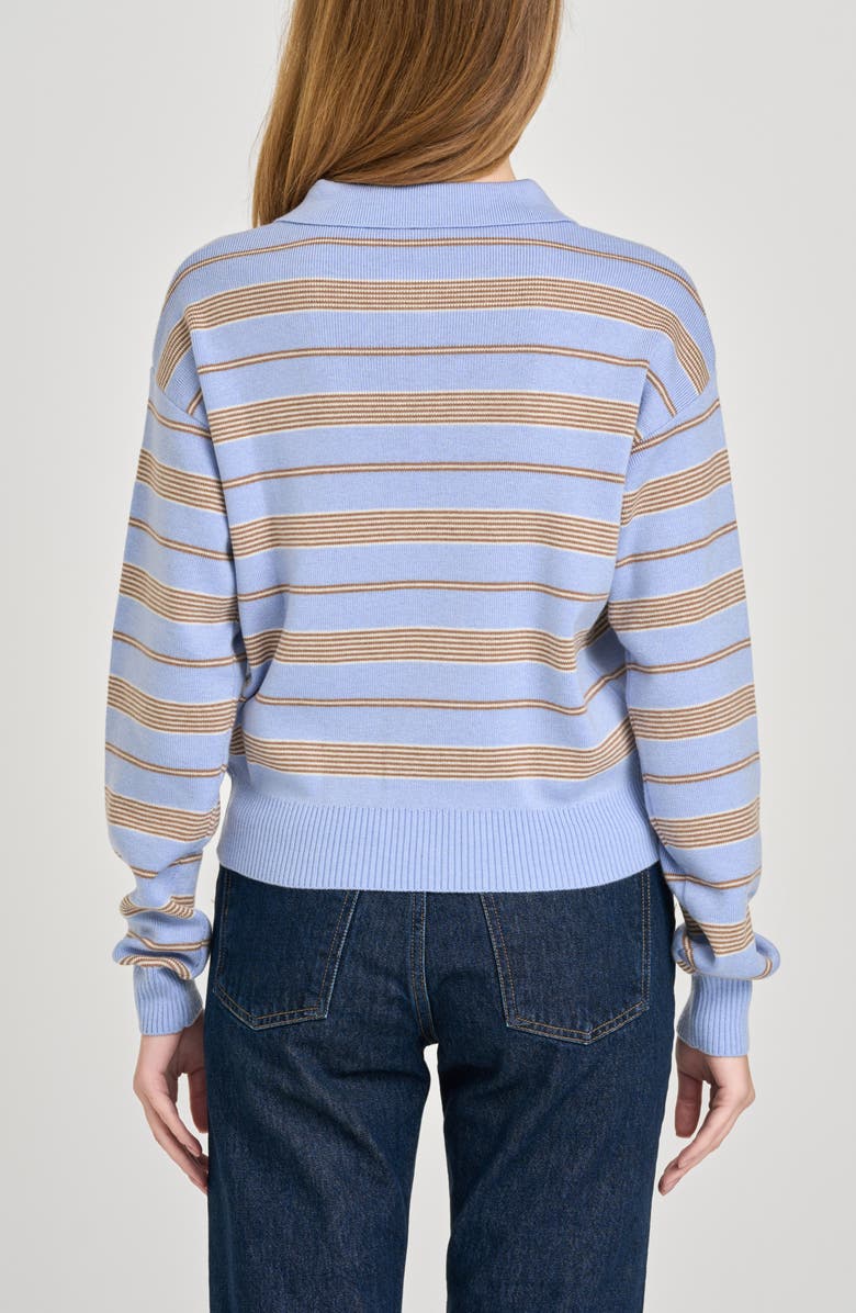 WAYF Carter Stripe Polo Sweater, Alternate, color, Blue Stripe