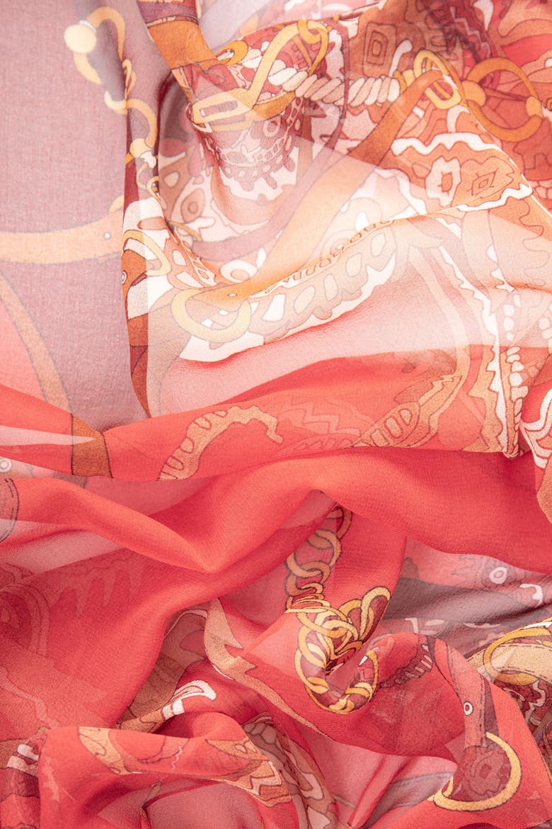 Alessandra - Long Sheer Silk Scarf for Women, Alternate, color, Red