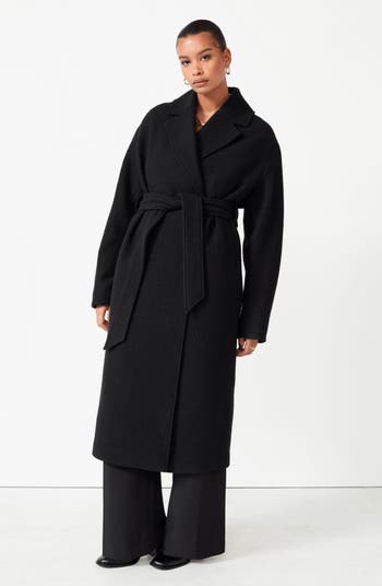 Belted Wool Wrap Coat