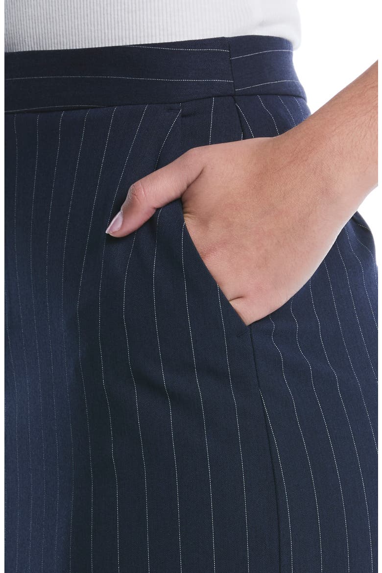 Pinstripe Miniskirt, Alternate, color, PEACOAT