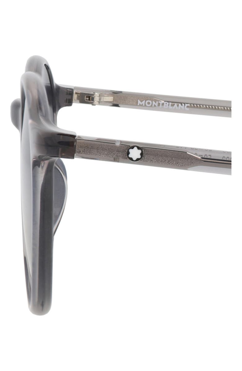 Montblanc 50mm Core Round Sunglasses, Alternate, color, Grey Grey Blue