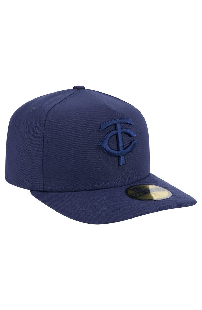 New Era Men's New Era Navy Minnesota Twins Color Pack A-Frame 59FIFTY Fitted Hat, Alternate, color, 