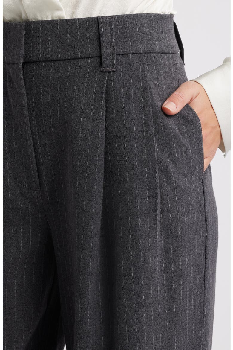 'Ab'Solution Pinstripe Ultra Skyrise Wide Leg Pants, Alternate, color, STEEL GREY WHITE