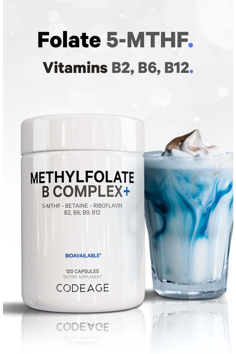 Methylfolate B Complex - Folate Riboflavin B6 & B12, Alternate, color, White