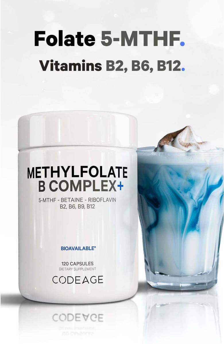 Codeage Methylfolate B Complex - Folate Riboflavin B6 & B12, Alternate, color, White