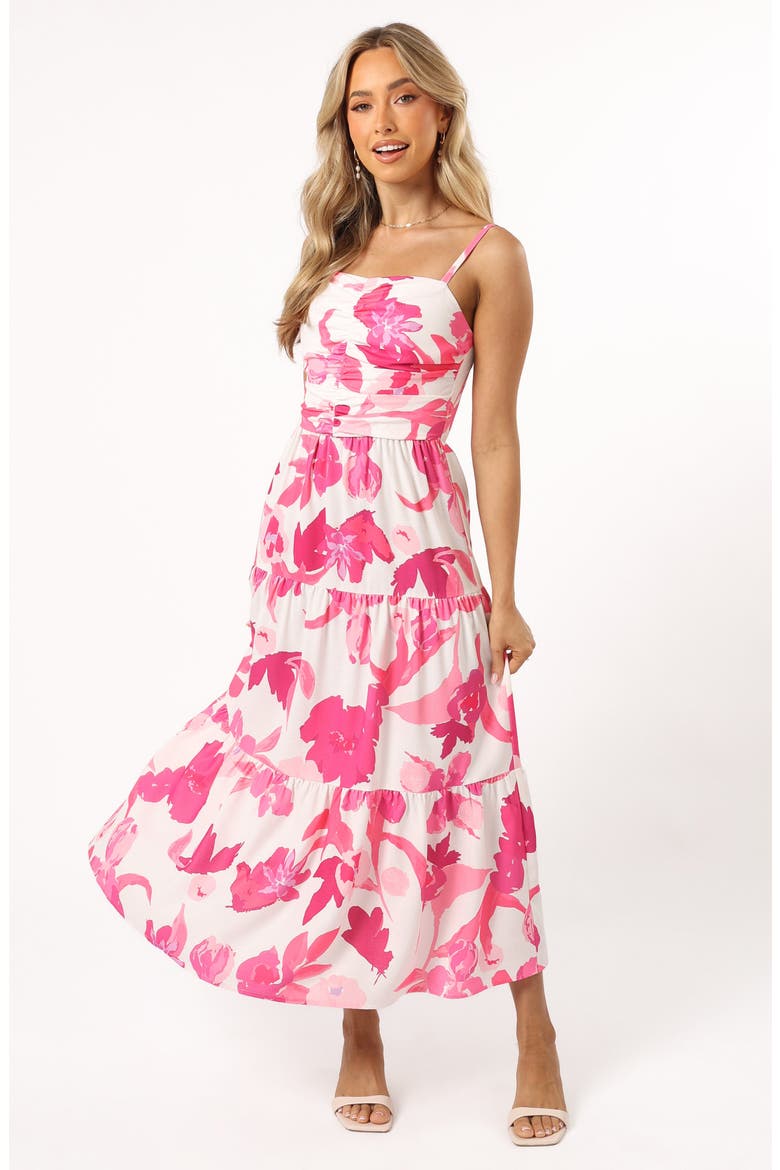 Monika Floral Fit & Flare Maxi Dress, Alternate, color, PINK FLORAL