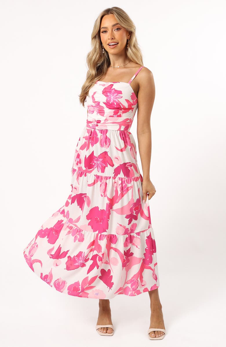 Petal & Pup Monika Floral Fit & Flare Maxi Dress, Alternate, color, Pink Floral