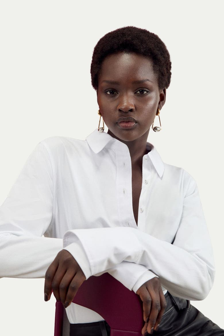 Cotton Woven Buttoned Shirt, Alternate, color, White