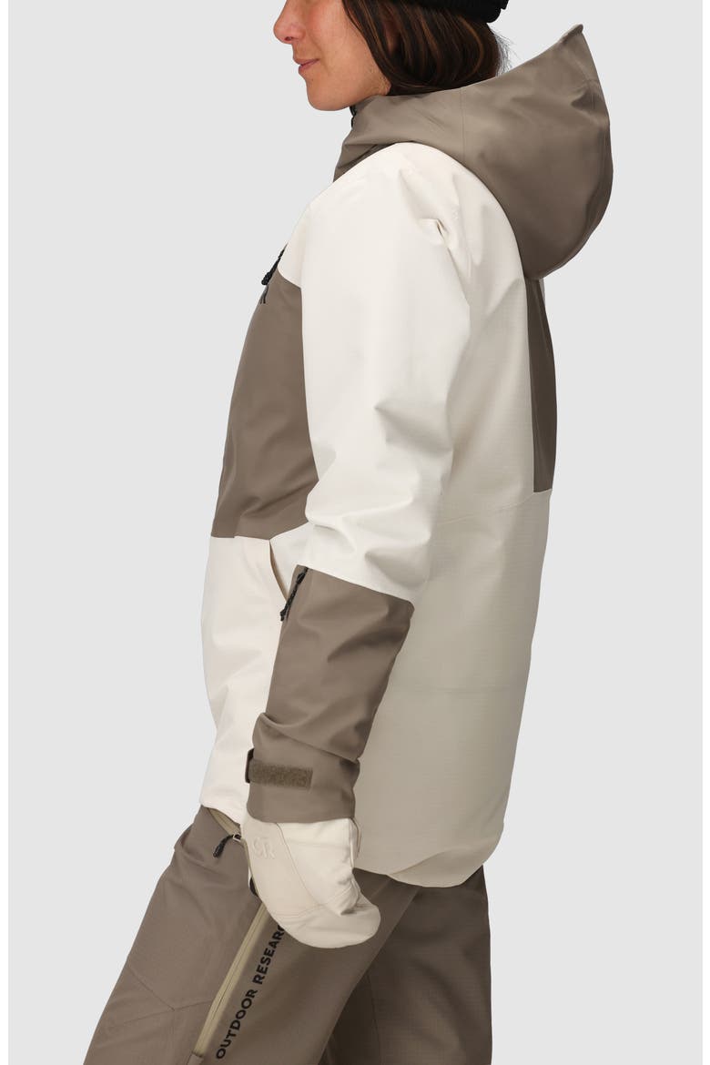 Powderverse Waterproof Ski Jacket, Alternate, color, OYSTER/ SABLE