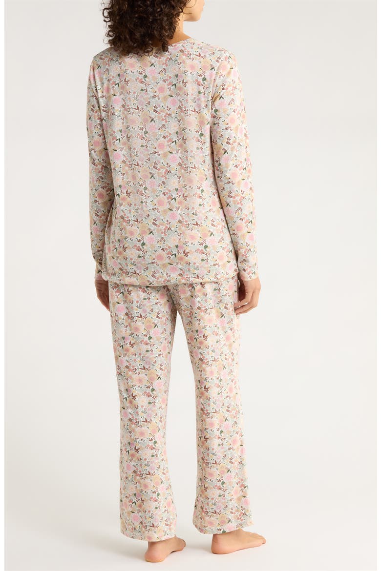 Meribel Floral Organic Cotton Pajamas, Alternate, color, STRAWBERRY
