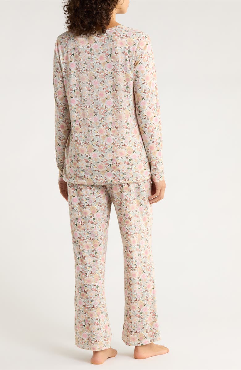 Papinelle Meribel Floral Organic Cotton Pajamas, Alternate, color, Strawberry