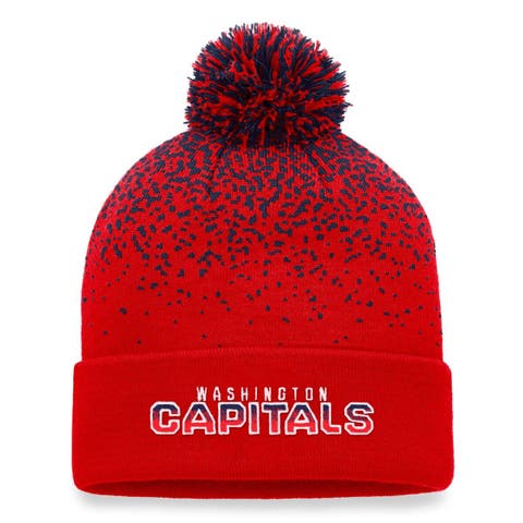 Men's Fanatics Branded Red Washington Capitals Iconic Gradient Cuffed Knit Hat with Pom