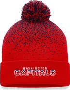 FANATICS Men's Fanatics Branded Red Washington Capitals Iconic Gradient Cuffed Knit Hat with Pom