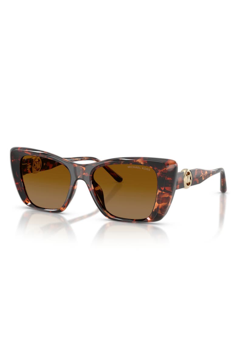 Michael Kors Tokyo 53mm Polarized Gradient Square Sunglasses, Alternate, color, Luggage Tortoise / Brown