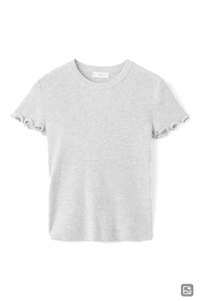 Short Sleeve Rib Top, Alternate, color, MEDIUM HEATHER GREY