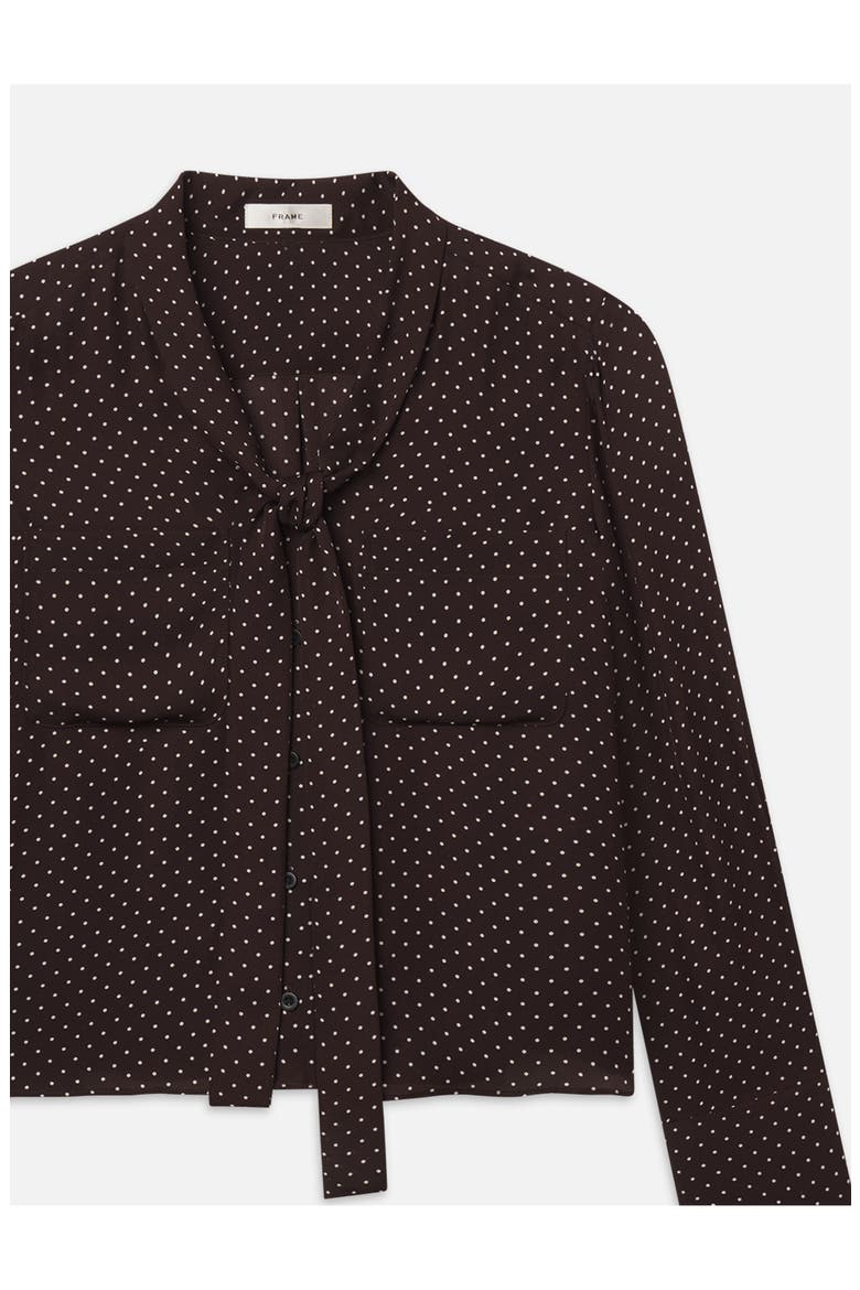 Polka Dot Tie Neck Shirt, Alternate, color, MAHOGANY POLKA DOT