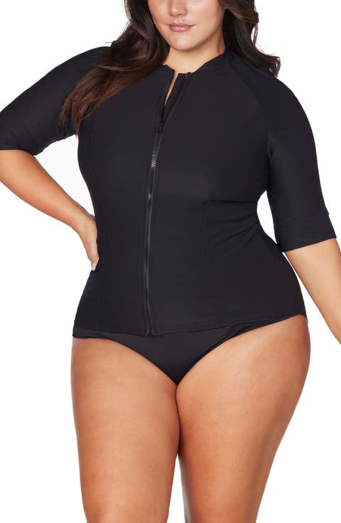 Sunsafe Short Sleeve Swim Top (Regular & Plus Size)