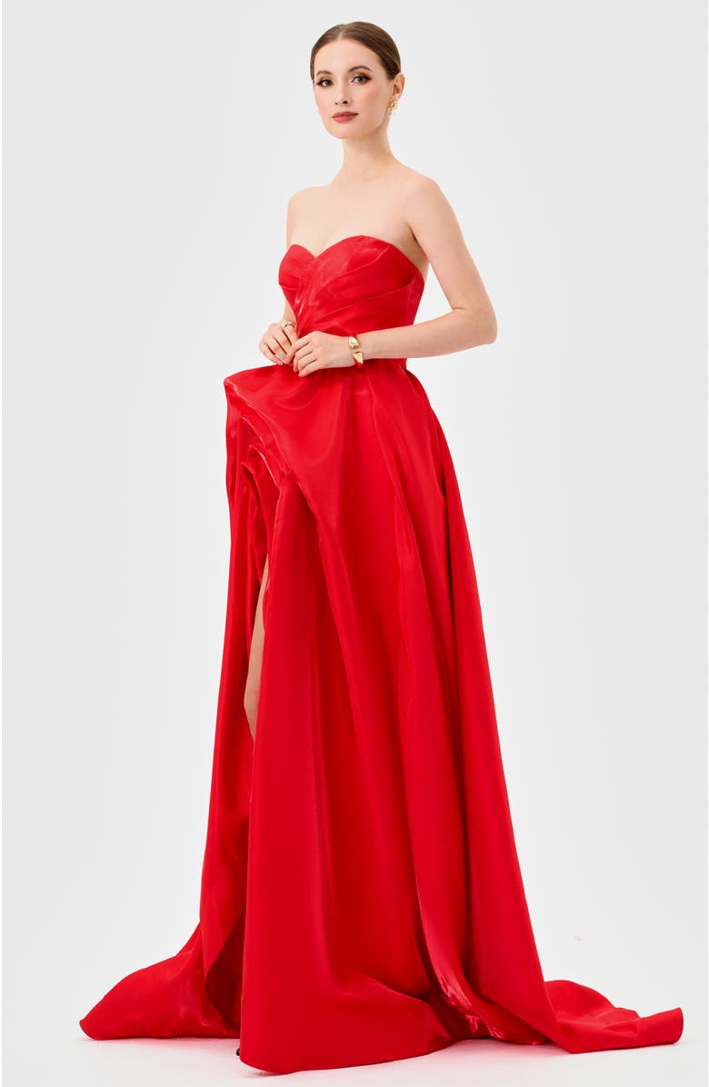 Bariano Gianna Strapless Ball Gown, Alternate, color, Red