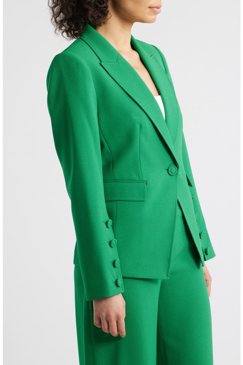 One-Button Blazer, Alternate, color, EMERALD