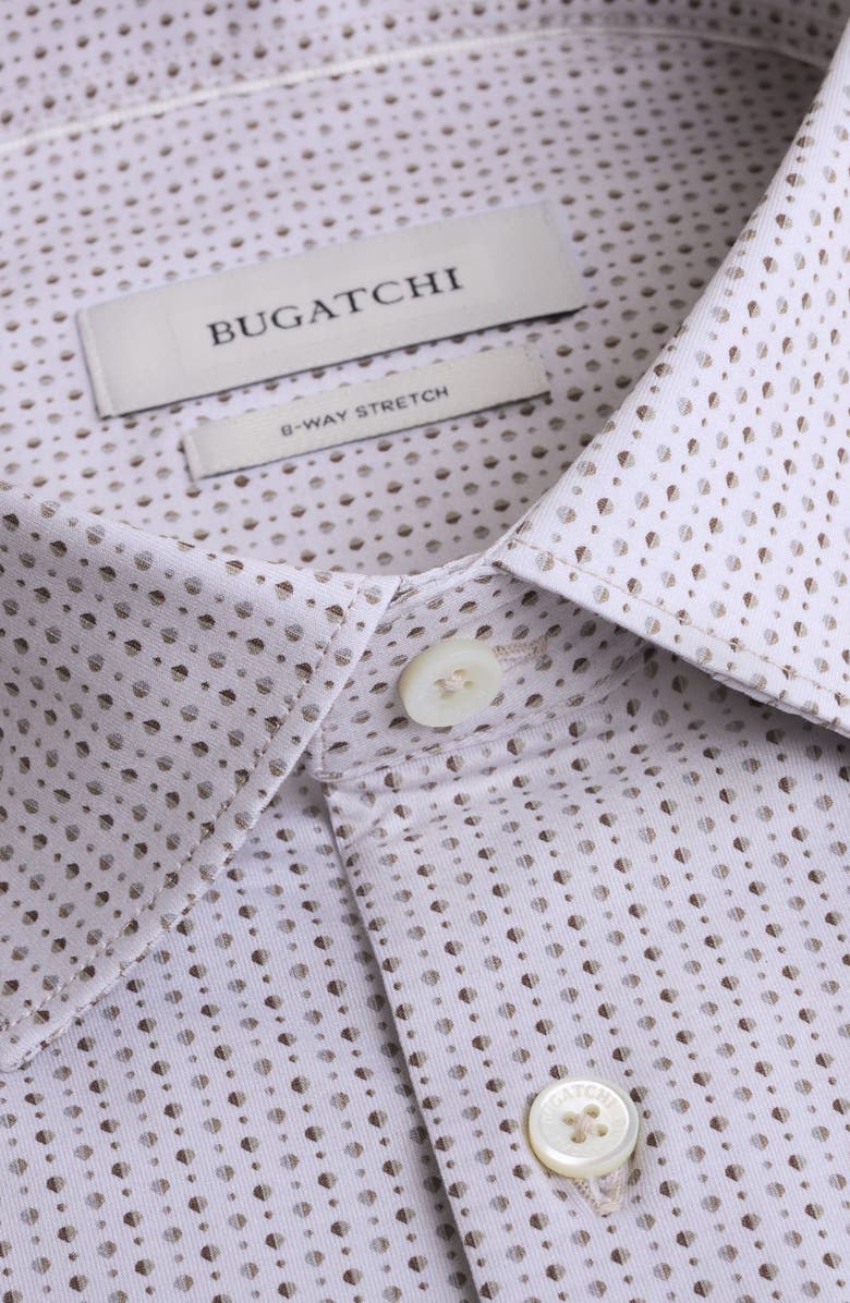 Bugatchi James OoohCotton<sup>®</sup> Geometric Print Button-Up Shirt, Alternate, color, Limestone
