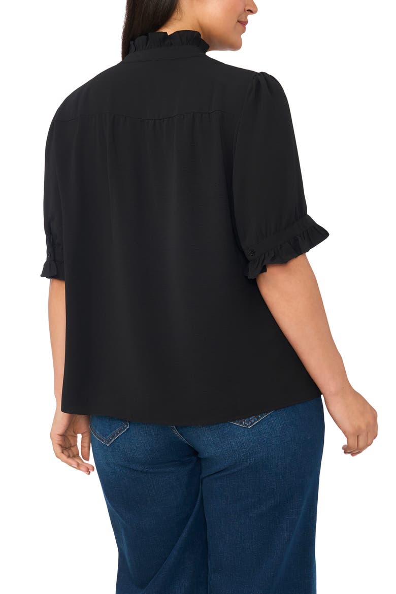 Ruffle Neck Top, Alternate, color, RICH BLACK