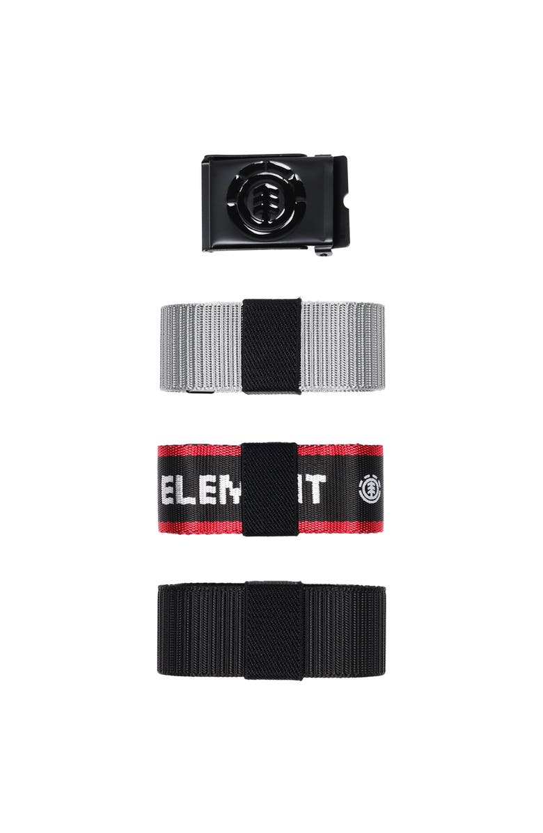 Element Beyond 2.0 + Logo Web Belts 3-Pack, Alternate, color, Black/Grey