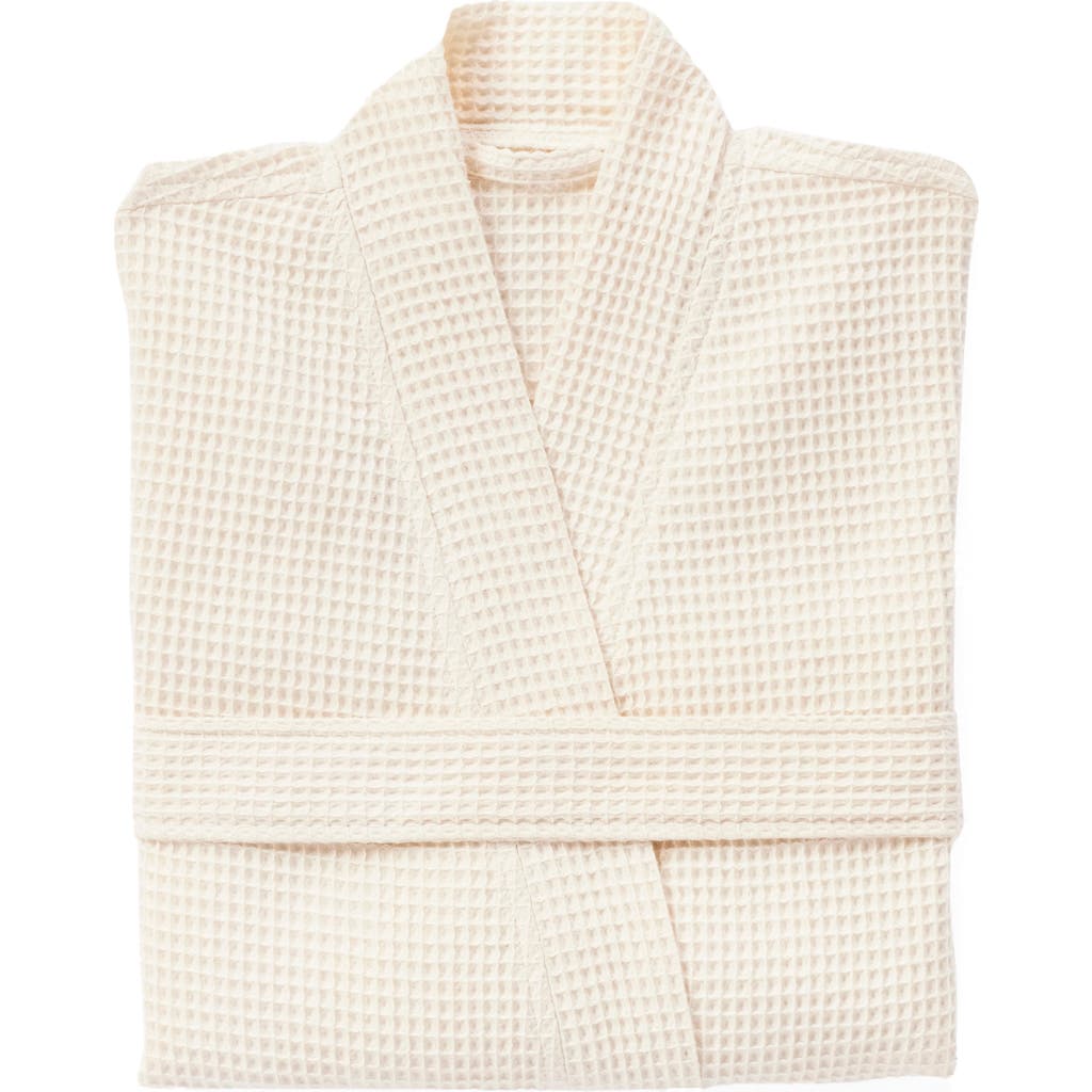 Coyuchi Gender Inclusive Waffle Weave Organic Cotton Robe In Undyed