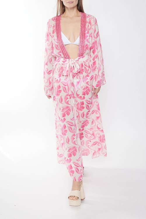 Calypso St. Barth Estelle Cover-Up in Bright Floral Fuschia  product