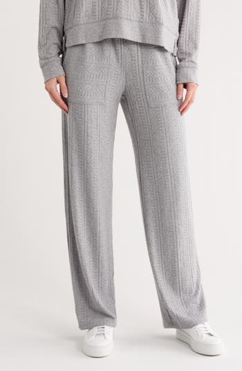 Splendid Textured Knit Pants In Gray