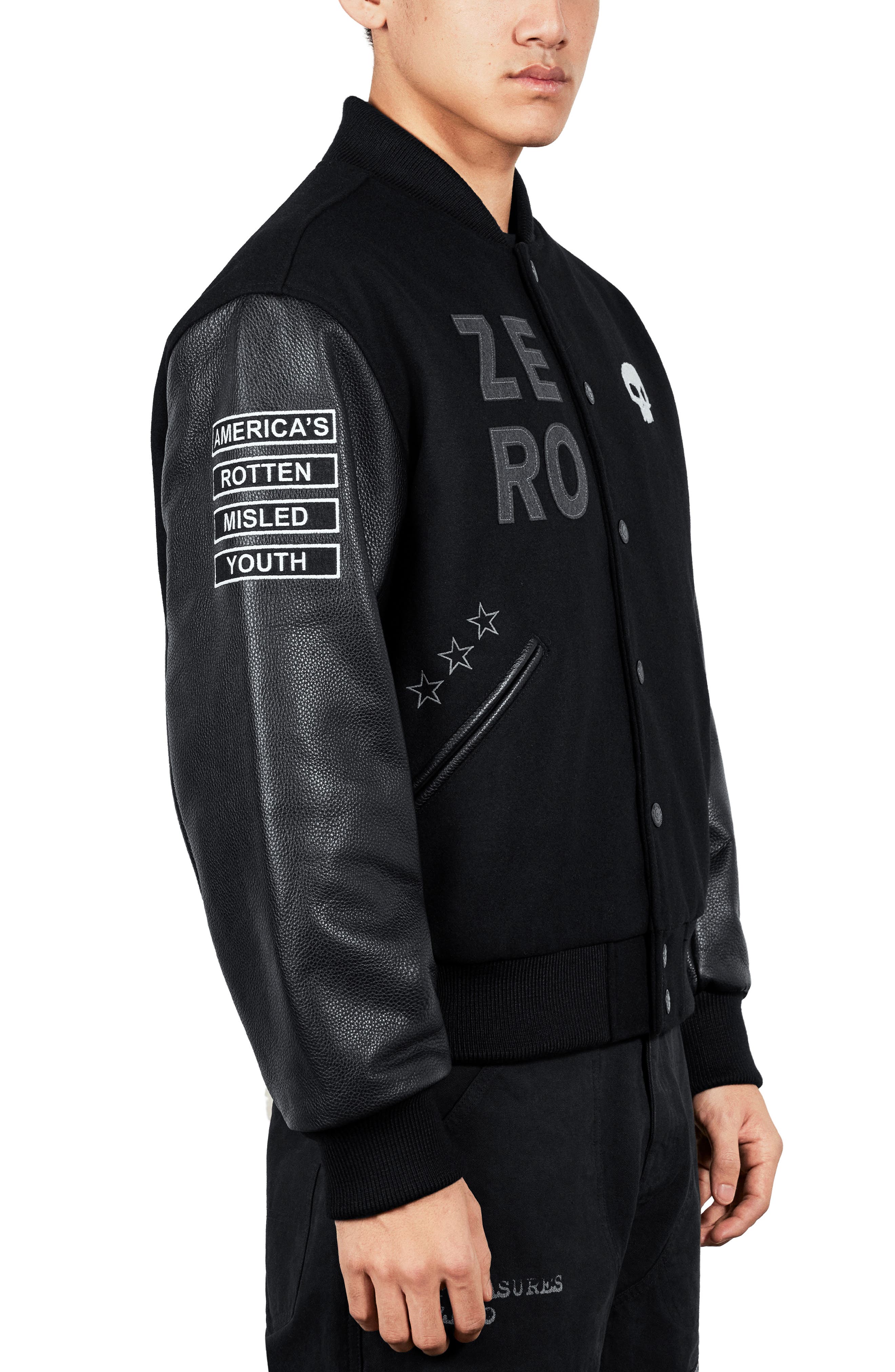 X Zero Skateboards Pleasures Varsity Jacket (Men) | Nordstrom