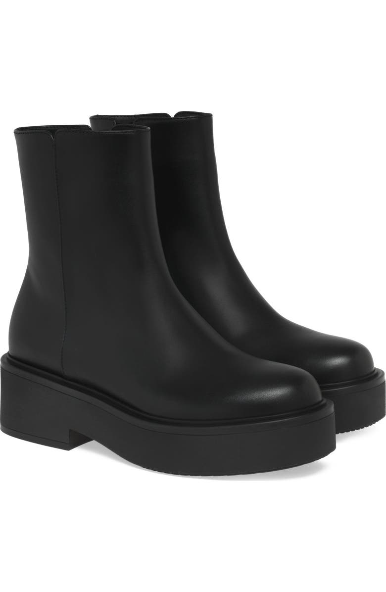 Gianvito Rossi Hiro Bootie Biker, Alternate, color, Black Calf Leather