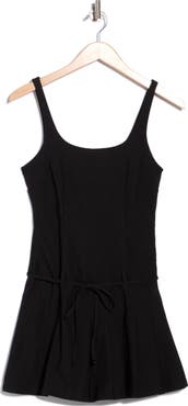 Madden Girl Square Neck Pleated Drop Waist Minidress