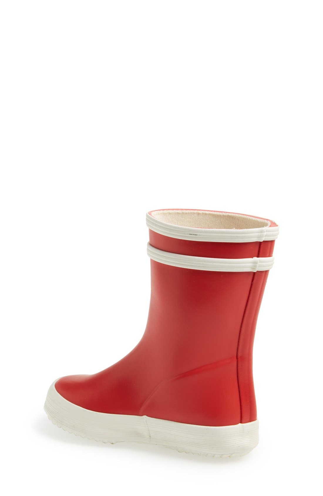 'Baby Flac' Rain Boot, Alternate, color, ROUGE/ BLANC