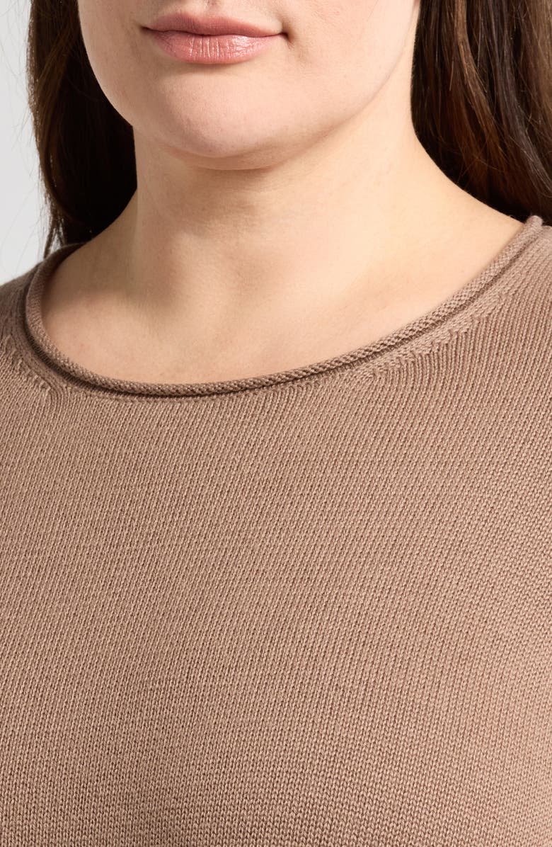 Eileen Fisher Jewel Neck Organic Cotton Blend Sweater, Alternate, color,