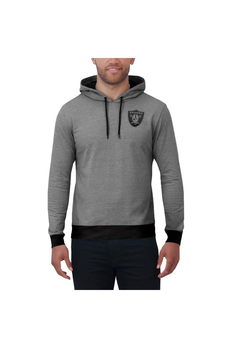 Men's Darius Rucker Collection by Fanatics Black Las Vegas Raiders Tonal Knit Pullover Hoodie, Alternate, color, Heather Gray